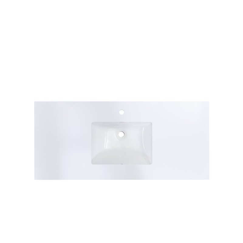 Snow White 49 in. Stone Vanity Top with Integrated Sink