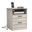 Grey 2 Drawer Modern Nightstand Large Storage With USB C And AC Outlets For Easy Charging