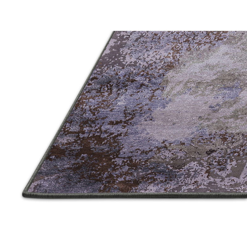 Tapis abstrait gris, Tapis de couloir 2 pi x 5 pi