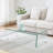 47.2" Tempered Glass Coffee Table for Living Room with V-shaped Legs