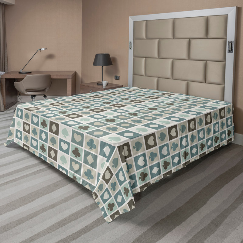 Multicolore Ambesonne, Drap plat pour taille de lit très grand californi