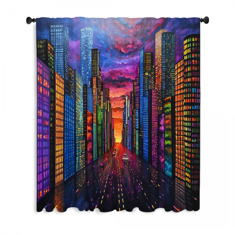Rideaux de fenêtre Cityscape, Urban Blockout et voilages - 1 panneau, L 50 po x L 84 po
