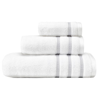 Vera Wang Textured Trellis 3 Piece 100% Cotton Towel Set