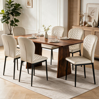 Modern Suede Upholstered Dining Chair, Armless Chair for Restaurant, Kitchen, Conference Room