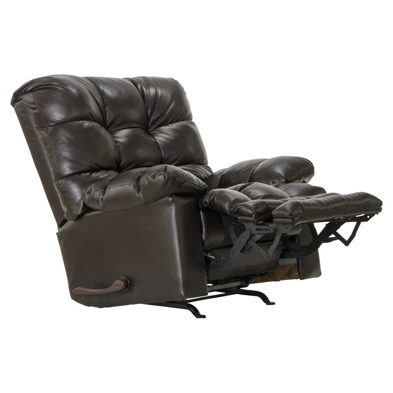 Fauteuil inclinable en cuir italien Piazza, Brun, Manuel