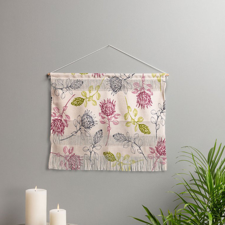 Suspension murale tropiques fleur protea Susanne Kasielke, H 16 po x l 22 po x P 0,125 po