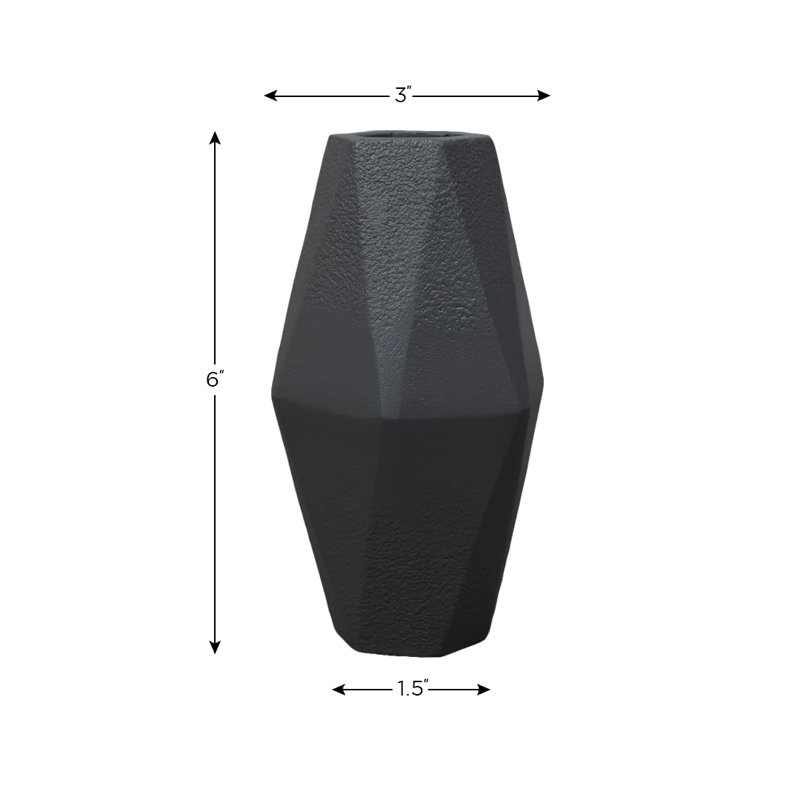 Vase de table Fairlin, Gris, H 6 po x l 1,5 po x P 1,5 po