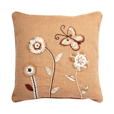 Nature Love Garden Theme Embroidery Square Throw Pillow