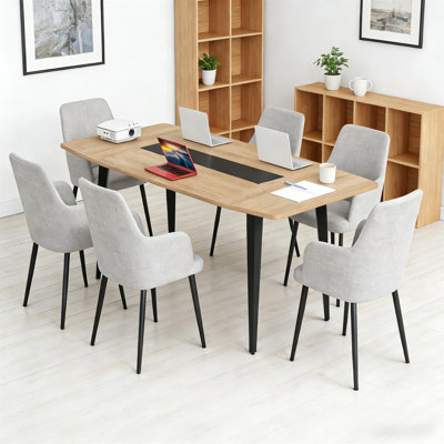 Boat Shaped Office Table (Not Include Stools)