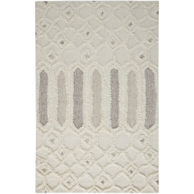 Saint Lucia Wool Abstract Area Rug in Ivory