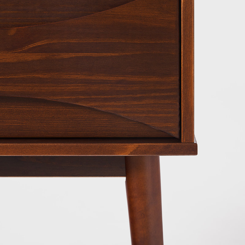 Chastina 1-Drawer Solid Wood Nightstands, Walnut
