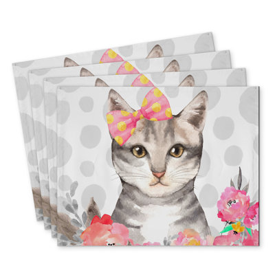 Charming Cat Polyester Andaluss (Set of 4) | Home Decor