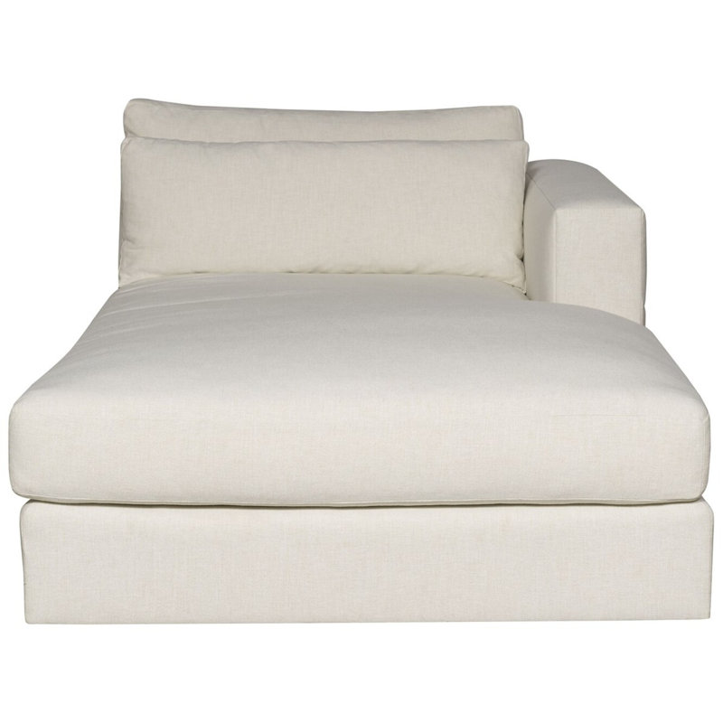 Chaise longue à accoudoir droit Leo, Métal Tuck