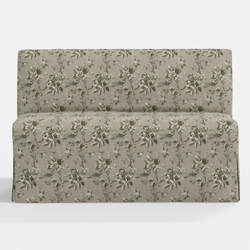 Stoffer Home x Cloth and Co. Lindy Upholstered Bench, Michigan Bird Toile Olive