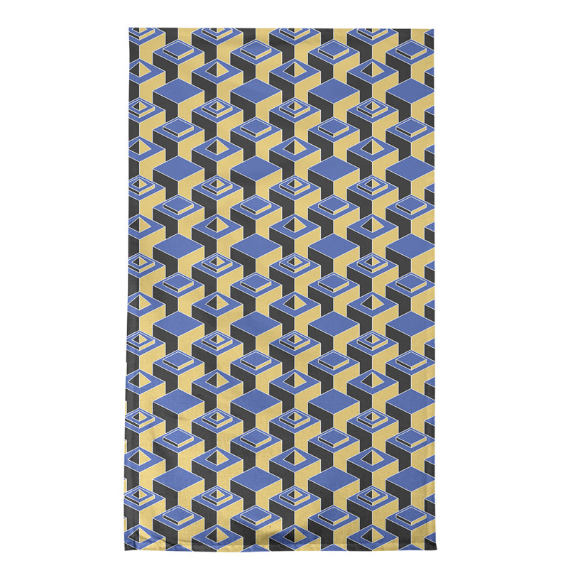 Serviette de thé skyscrapers Patricia Geoffrey, Bleu / Ivoire, Polyester sergé