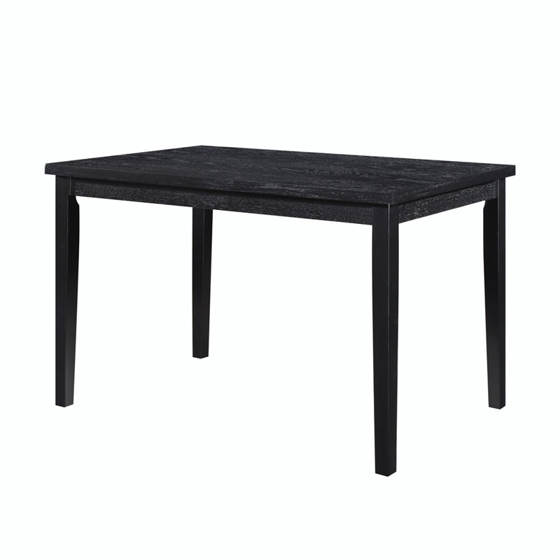 Table de salle à manger Andy 48 pouces, 4 places, plateau rectangulaire, bois massif noir