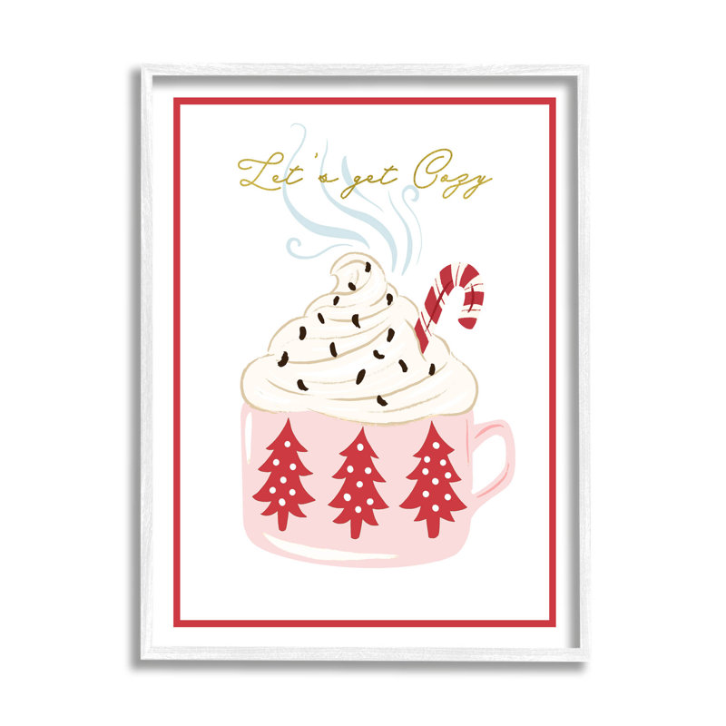 «Let's Get Cozy Pink Cocoa» par The samedi Evening Post - impression sur bois, H 14 po x l 11 po x P 1,5 po