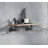 Arrion Industrial Rectangular Wall Rack with 1 Shelf in Oak and Sandy Black