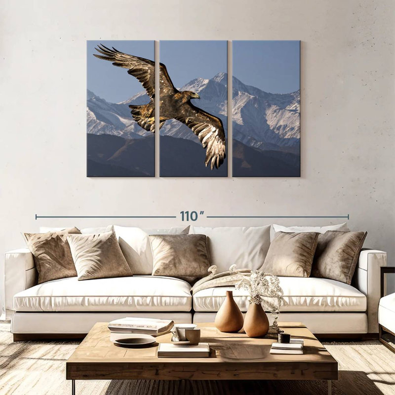 Eagle And Snowy Mountains, 48" H x 74" W