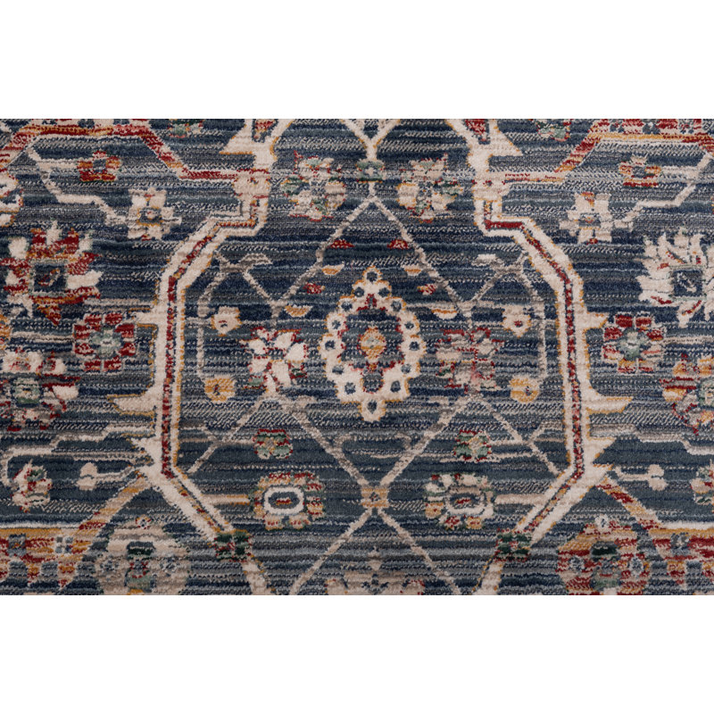 Oriental Machine-Made Blue / Ivory, Rectangle 5'3" x 8'
