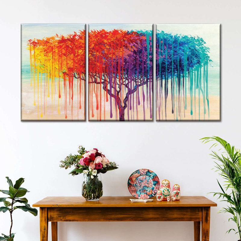 Ensemble d'arbres 3 pièces Trees Rainbow Tree, H 36 po x l 74 po x P 1,25 po