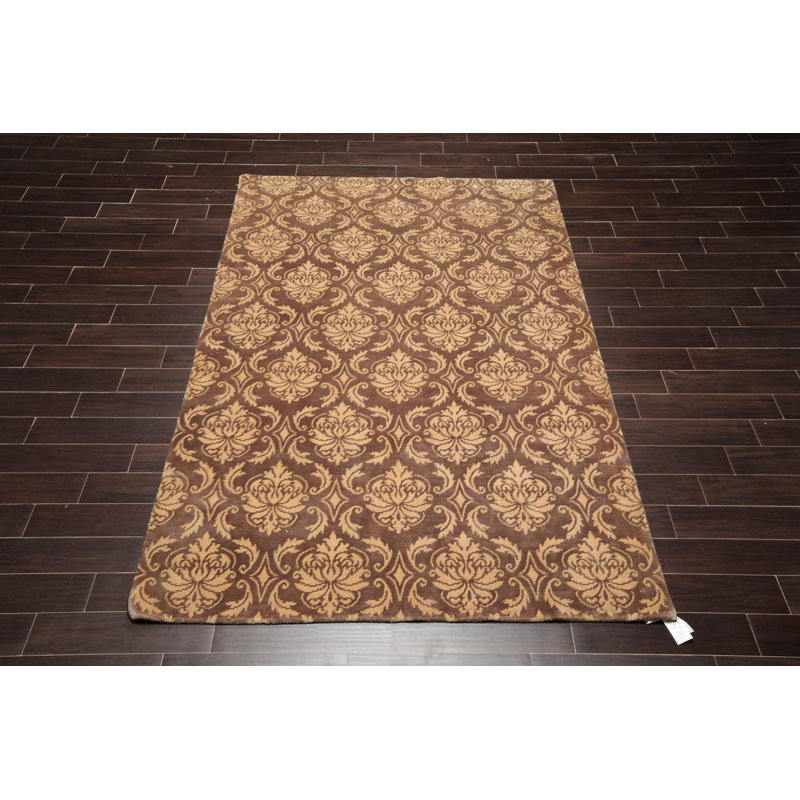 Tapis brun en laine noué à la main Abrakata