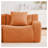 Orange Teddy Fabric Boneless 2-Seat Loveseat Sofa, No Assembly Required Curved Arm Living Room Couch-381422521