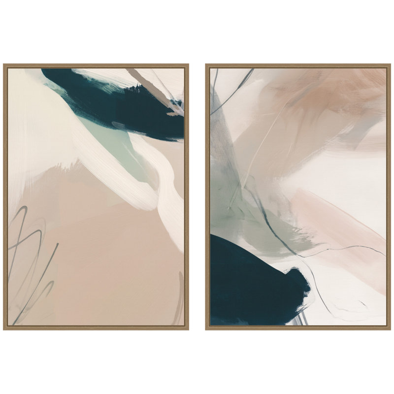 Ensemble de 2 toiles d'art encadrées Marks n ° 1 et n ° 2 par Amy Lighthall