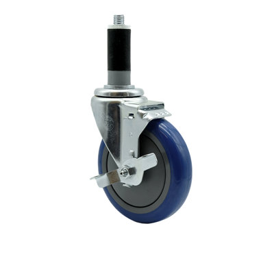 Roulettes extensibles pivotantes en polyuréthane de 5 pouces de 1-1 / 8 pouces avec frein SCC / SCC-EX20S514-PPUB-TLB-MTG43