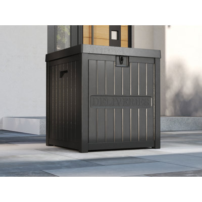 EHHLY 51 Gallon Resin Delivery Box, Lockable Waterproof for Front Porch