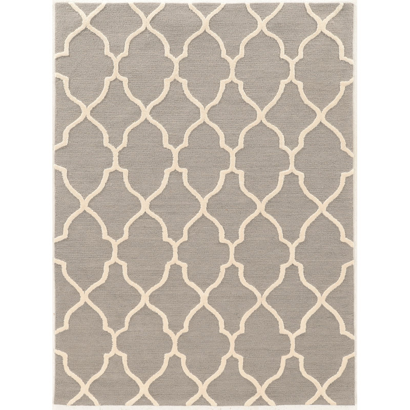 Tapis gris touffeté à la main Marisela, Rectangle 1 pi 10 po x 2 pi 10 po