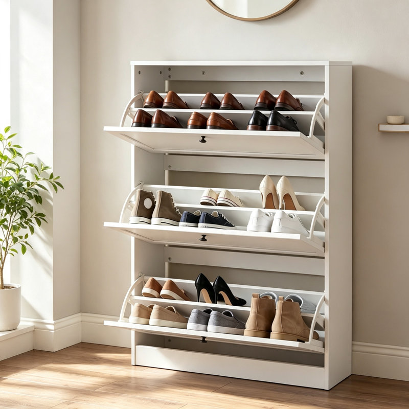 16 Pair Shoe Storage Cabinet