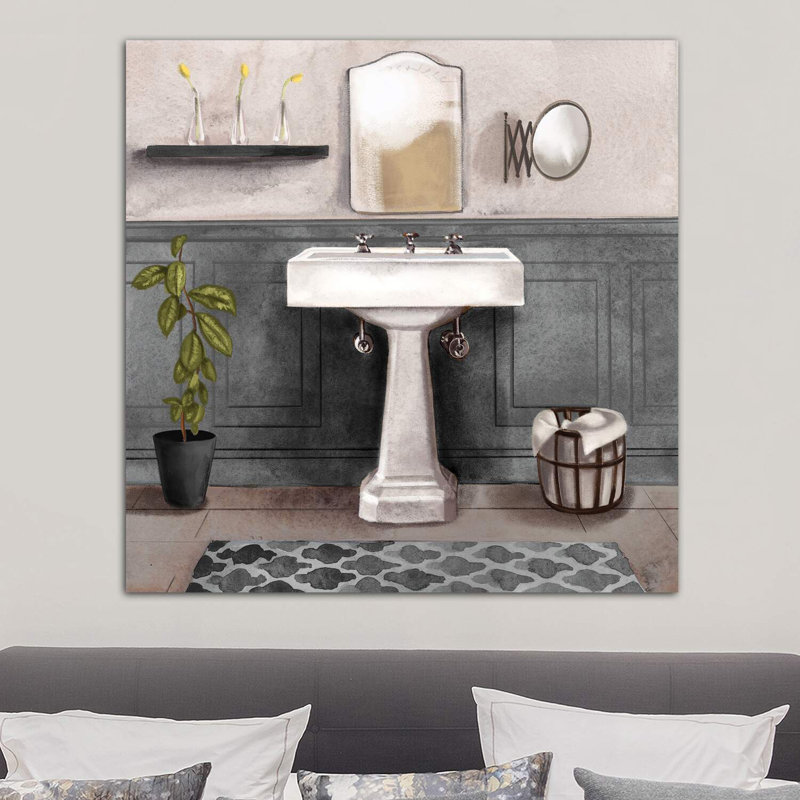 Serene Bath I Black & White by Bannarot - Wrapped Canvas Print, 93.98 cm H x 93.98 cm W x 3.175 cm D
