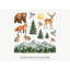 Woodland Animal Mountain Wall Decals, Set of 14 Peel and Stick Nursery Wall Stickers, Satin Finish Removable Kids Room Wall Art, 20"W x 20"H (50 x 50 cm)-1724123841