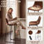 Ensemble de 2 tabourets de bar, tabourets de cuisine bas en cuir ciré vieilli avec surpiqûres en zigzag de style baseball-5535962-5535967