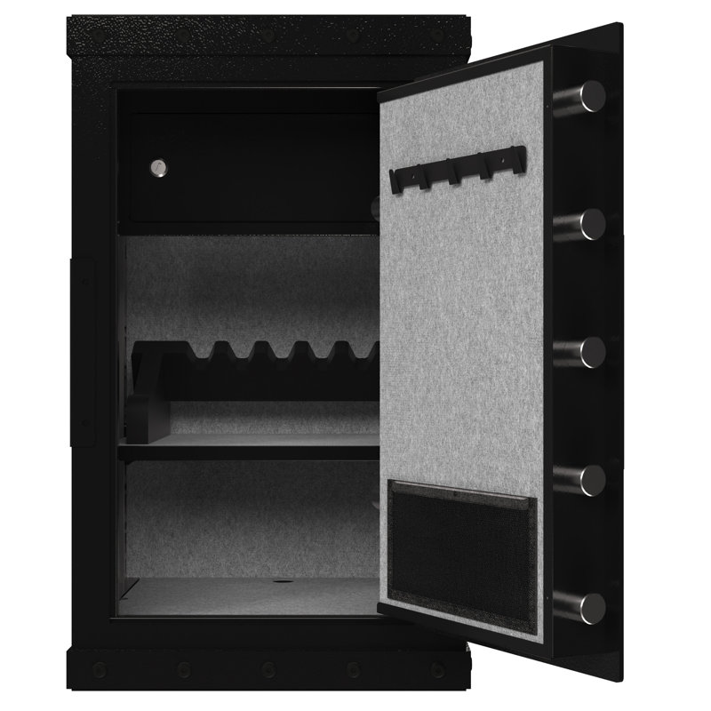 Coffre-fort numérique à trois verrous pour la maison et le bureau, vitesse de déverrouillage par empreinte digitale de 0,5 seconde, 6 boulons de verrouillage, compartiment inférieur dissimulé amovible et enduit de rouille imperméable avec grand acier