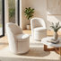 Swivel Barrel Chair Boucle Upholstered Accent Chair With High Back