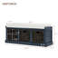 Banc de rangement rustique avec 3 paniers en rotin classiques amovibles, banc d'entrée avec coussin amovible-37561745