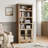 Kistner 72" Tall Bookcase With Tempered Glass Doors, 6 Shelf Large Storage Cabinet-123031010