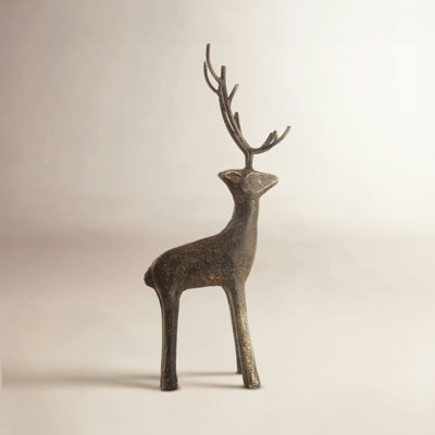 Cast Iron Standing Deer Figurine