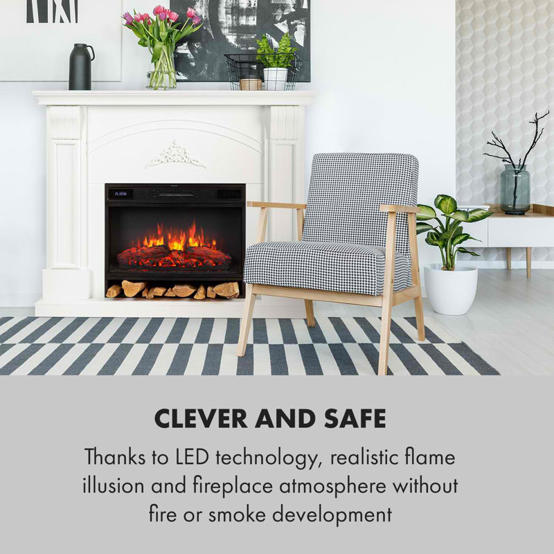 Vulsini Klarstein 130cm W Cream Electric Fireplace with 1.9 BTU