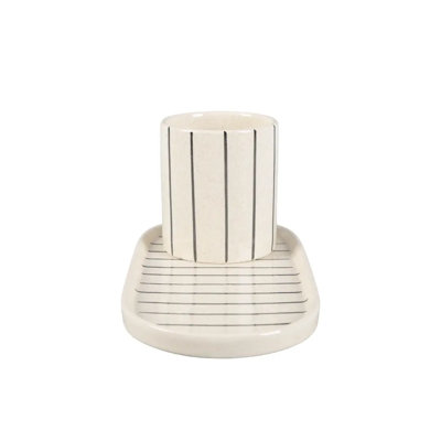 10" Ceramic Tray With Pencil Holder