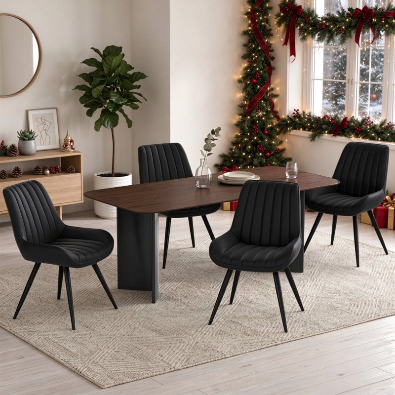 Modern Dining Chairs 54.8*46.9*83.2cm Tech Fabric Upholstery with Stylish Design Sofa-Level Cushioning Pet-Friendly Durable Scratch Resistant for Kitchen Dining Room or Home Office