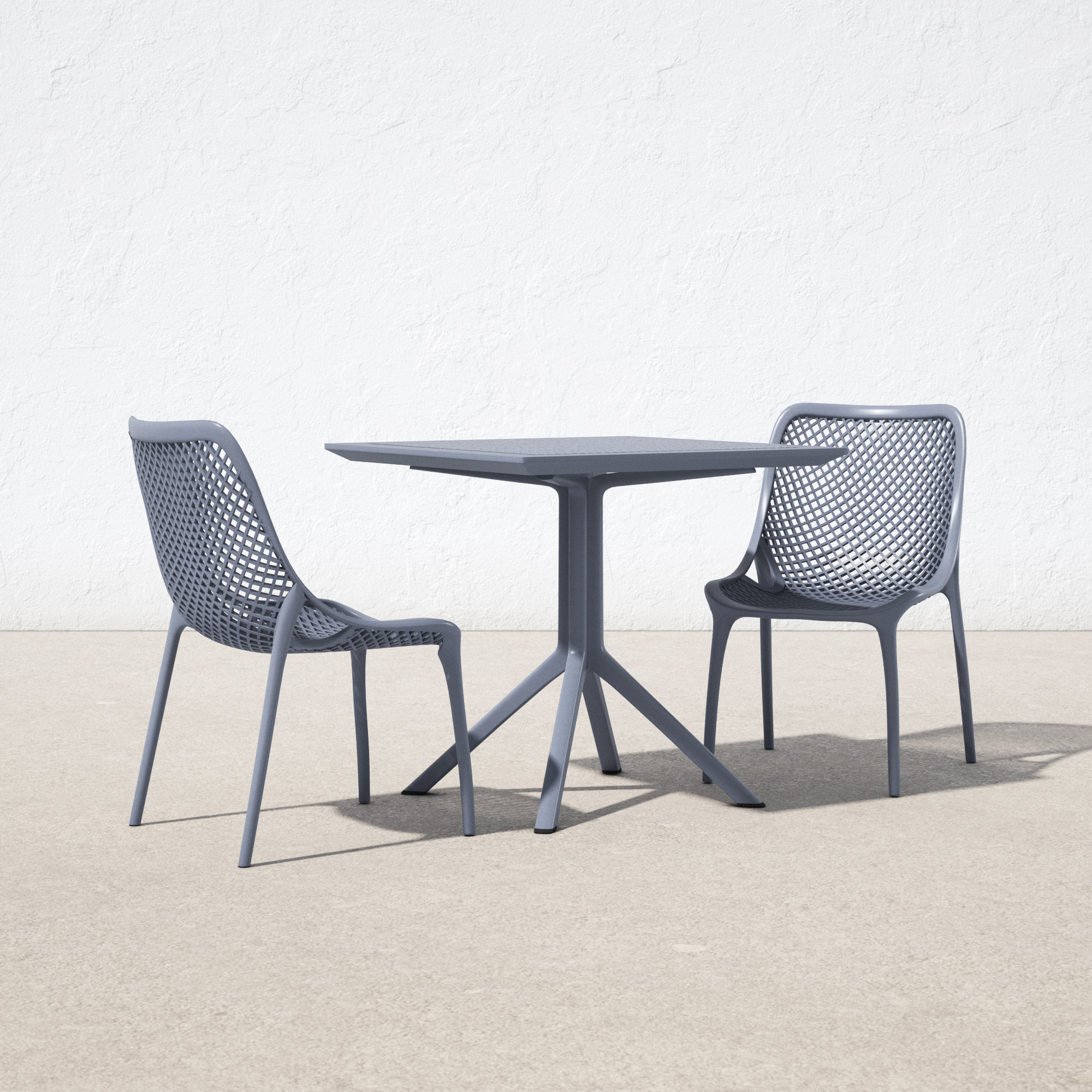 Farrah Square 2 - Person Bistro Set, Dark Gray