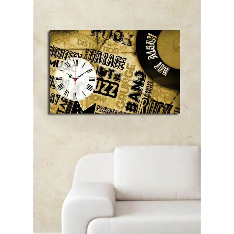 Elegant Decorative Canvas Wall Clock, 17.7 x 27.6 inches | 100% Suede Canvas, 100% Wooden Frame (Thickness: 1.2 inches) | Stylish Home Décor for Living Room, Bedroom & Office, Unique and Functional Timepiece