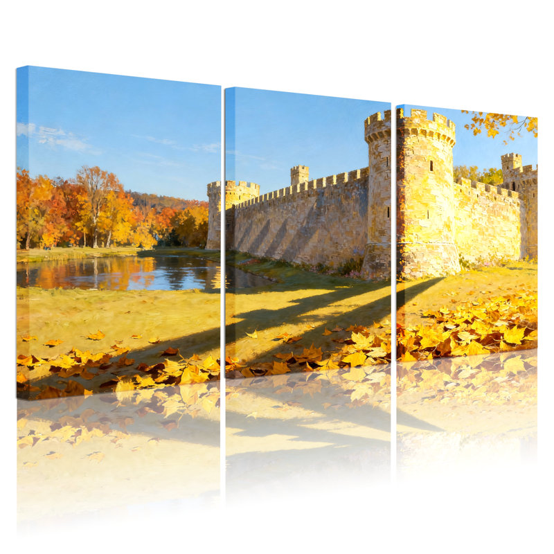 Ensemble de 3 impressions sur toile Mid-Century, H 18 po x l 36 po