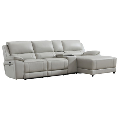 Carrabelle Leather Power Recliner Console,USB Port