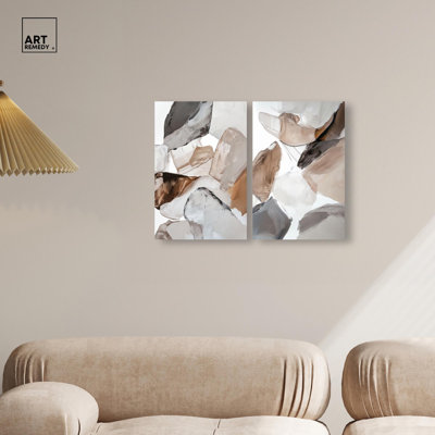 Sedimentary Hues Set Canvas Print Abstract Wall Decor Set by Art Remedy, Gallery Wrapped, 20 x 30