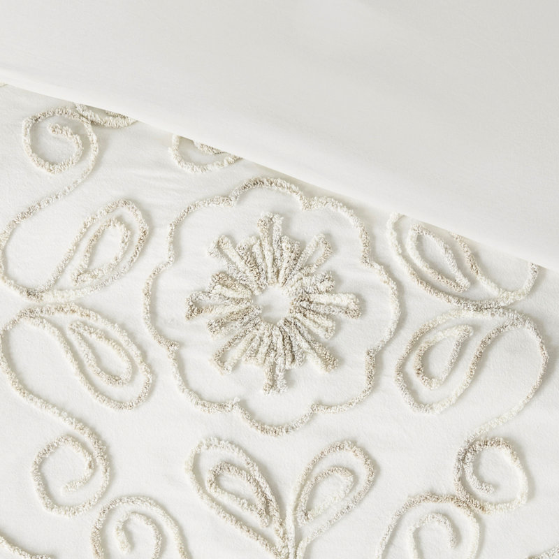 3 Piece Cotton Chenille Comforter Full/queen /taupe Exceptional Soft, Full Comforter + 2 Shams
