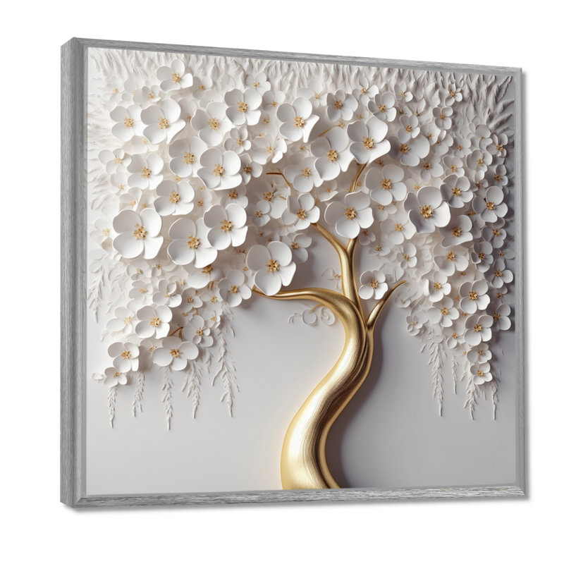 Orchidée blanche - Jardin des branches - reproduction d'art sur toile florale (sans texture), H 30 po x l 30 po